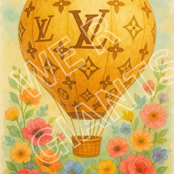 24x36 Luxury Louis Vuitton Hot Air Balloon Art Print - Picture 2 of 3